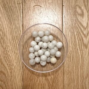 Slightly transparent whitish glass beads - qty 33